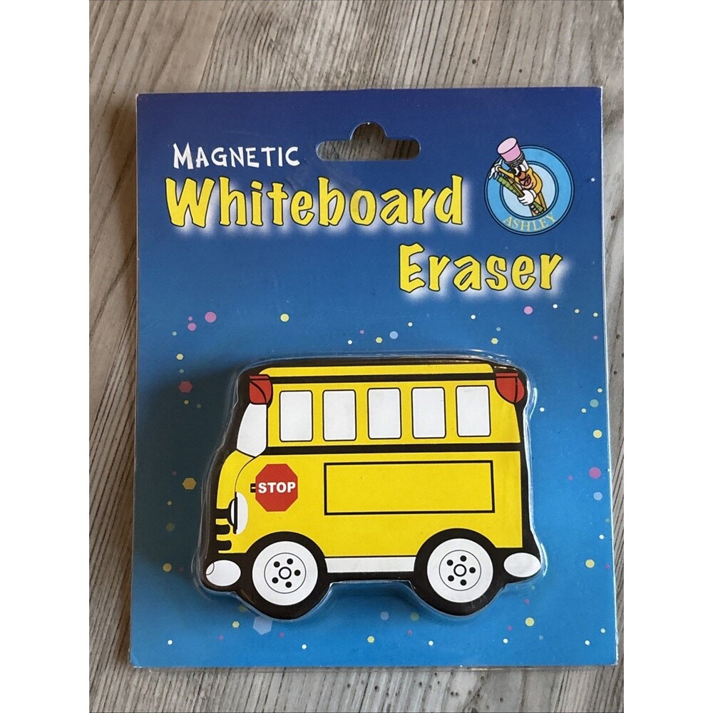 Ashley Productions Magnetic Whiteboard Eraser, School Bus